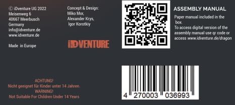 iDventure DIY Wooden Marble Run Mode Dragon โ 3D Mechanical Wooden Puzzle Model Kit fรผr Adults and Teens Hand Cranked Mechanical Gear with 15 Steel Balls