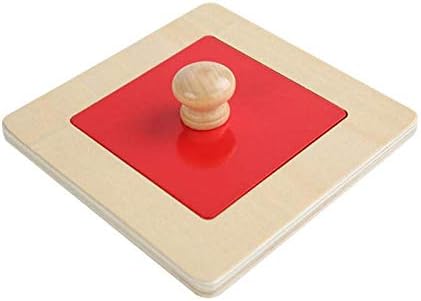 Adena Montessori Colorful Multiple Shape Puzzles Toys for 6-12 Months 1 Year Old Toddler Babies First Shapes Geometric Jumbo Knob Wooden Puzzle Color Sorter (4 Pieces)