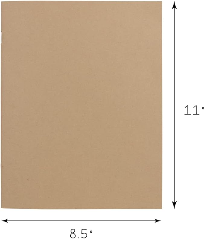 Hygloss Blank Books 8.5 x 11 Inches - 6 Pack – Kraft Color Paperback for Drawing & Writing – Empty Books for Journaling, Sketching or Arts & Craft