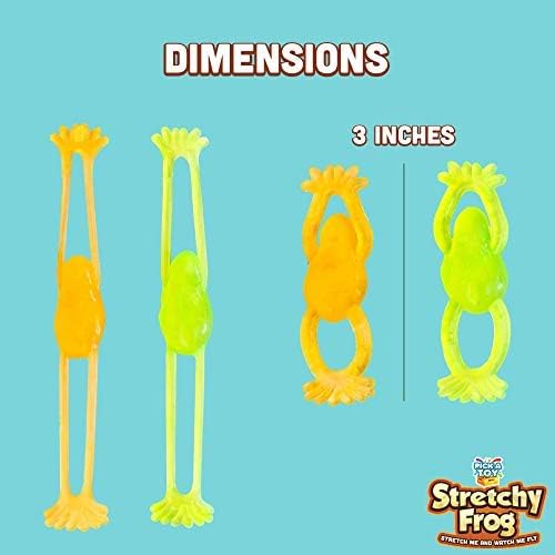 PICK A TOY Slingshot Frog 24 Set, Sticky Toys You Throw at The Wall, Stretchy Wall Climber Toy, Easter Egg Stuffer Party Favors for Kids, Goodie Bags, Pinata Filler