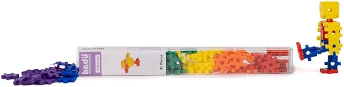 KADU Rainbow 80 Piece Set - STEM/STEAM Building + Construction Toy, for Open + Imaginative Play