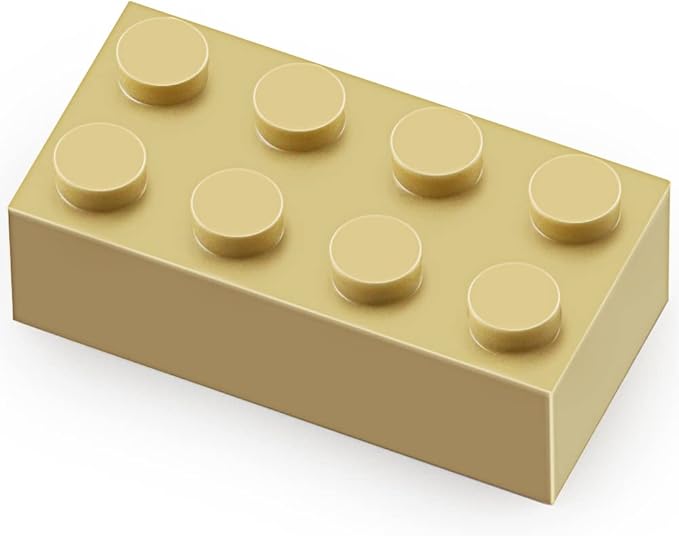 Feleph 100pcs 2x4 Bricks Tan Parts Pieces Classic Building kit Creative Set Basic Blocks Toy Accessories Compatible with 3001 Major Brands