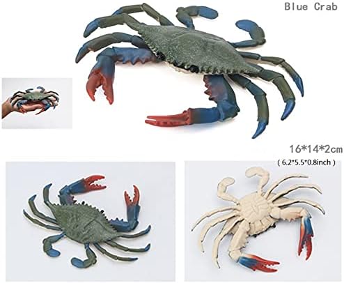 Solid Sea Animals Educational Toys,Simulation Ocean Shark Sea Creature Toy for Toddlers Kids (Blue Crab)
