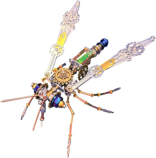 Metal Insect Bug Mechanical Steampunk Sculpture Insect Clockwork 3D Steampunk Metal Puzzle Kits for Adults (Mechanical Mosquito)