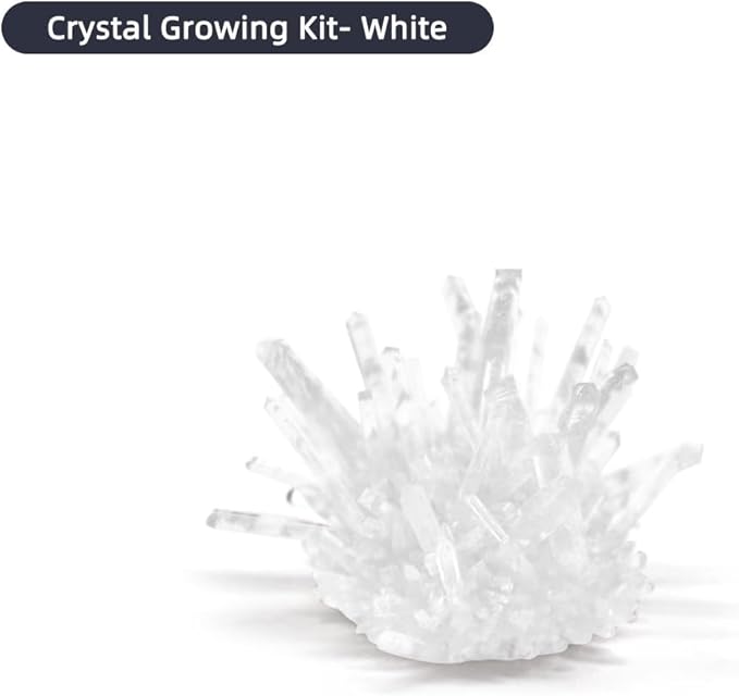 Crystal Growing Kit for Kids, White DIY Crystal Science Experiment Set, Grow Your Own Crystals, STEM Educational Chemistry Kit for Boys & Girls Ages 6-12, Fun Science Lab Gift for Kids