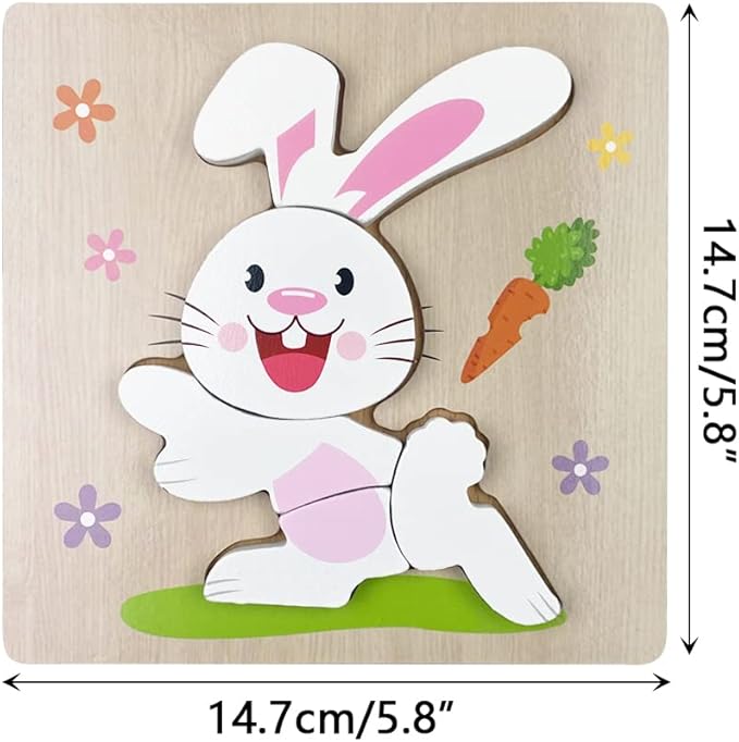 Anditoy 4 Pack Easter Wooden Puzzles Toys for Kids Toddlers Easter Basket Stuffers Gifts Party Favors