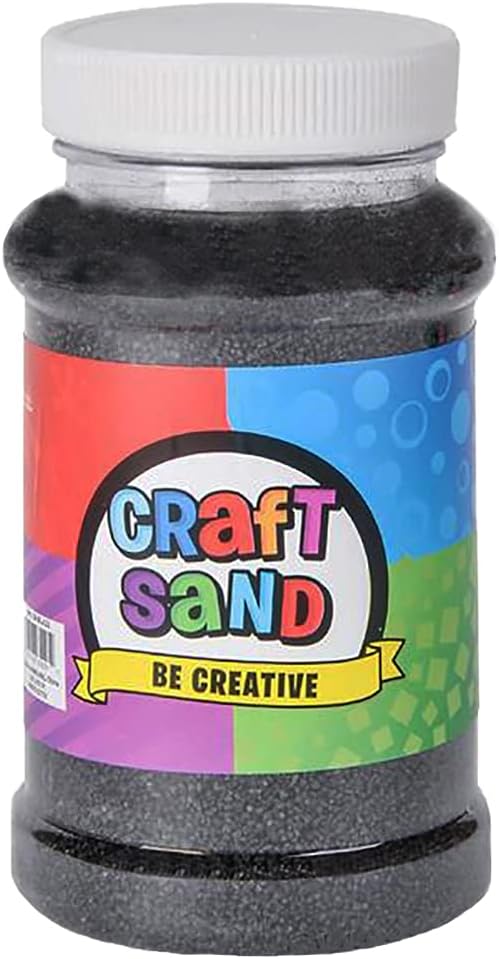 The Dreidel Company Craft Sand Art for Kids, Sand Play DIY Drawing, Messy Play, Sensory, Sand Decorations, 22 Oz, Red (3-Pack) (Black, 3-Pack)