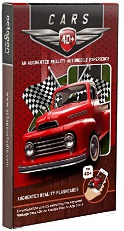 4D+ Augmented Reality Flashcards for Kids – Educational STEM Cards with Free App – Interactive Learning for Ages 4+ (Cars 4D+)