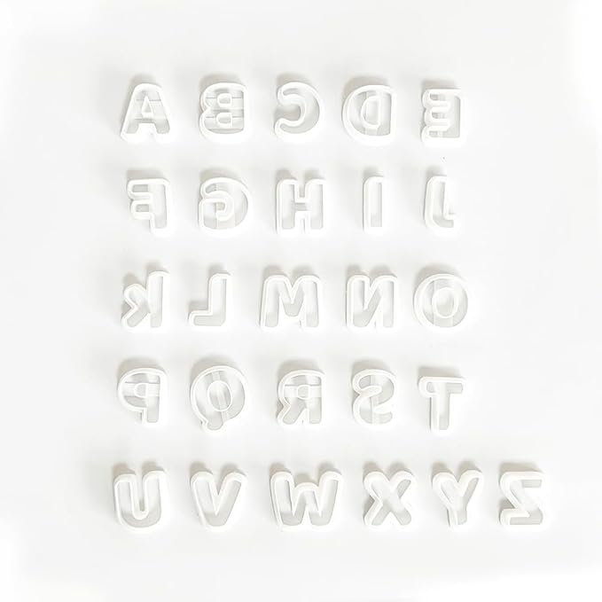 Xaekicr Alphabet Polymer Clay Cutters: 26 Pcs, Letter Designs for Polymer Clay Jewelry,Letter Clay Molds for DIY Custom Clay Earrings