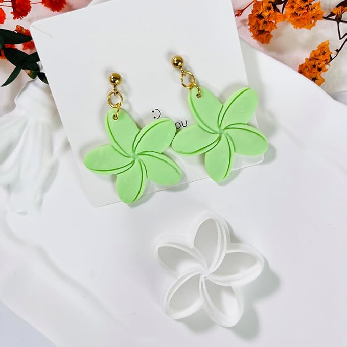 Tropical Flower Polymer Clay Cutter – 5 Petal Clay Earring Cutter for DIY Floral Jewelry – Clay Tools for Polymer Clay Earrings & Handmade Crafts – Simple Cutter for Summer Designs