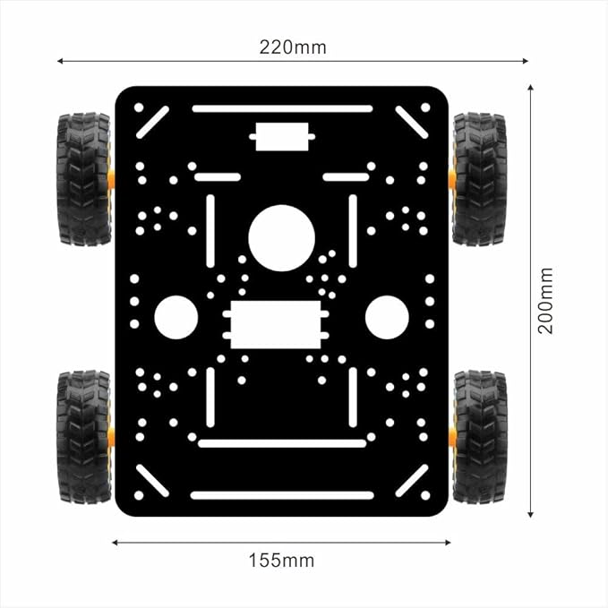 OSOYOO FlexiRover Building Kit for Arduino – Customizable Robot Car Chassis with 4 TT Motors and Wheels, Ideal for Robotics Development (Not Included Main Board for Arduino)