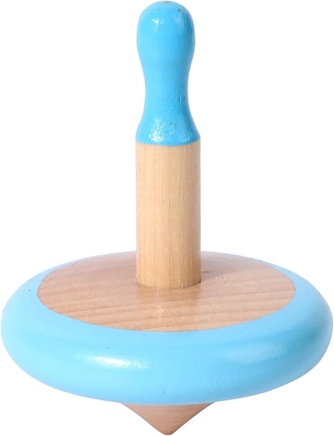 WODI 4PCS Wooden Spinning Tops - Adorable Animal Gyroscope Toys for Toddlers, Safe & Fun Montessori Educational Gift, Fidget Spinner for Kids/Toddlers (#3)