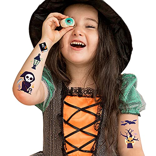 Temporary Tattoos for Kids - 360 Piece Bulk Halloween Trick or Treat Fake Tattoos for Boys & Girls Assorted Prizes Party Favor Goody Bag Stuffers - 20 Sheets