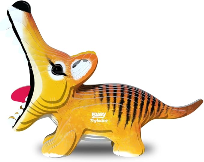 Eugy Tasmanian Tiger 3D Puzzle, 22 Piece Eco-Friendly Educational Toy Puzzles for Boys, Girls & Kids Ages 6+