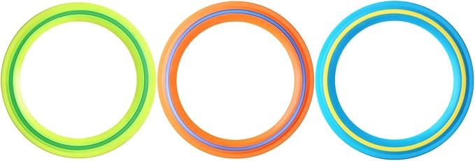 Flying Disc for Kids Adults 11 inch Flying Ring, 3 Pack Beach Backyard Sports Play Soft Discs,Best Sport Outdoor Tossing Toy Gift for 4+ Year Old Boys Girls Family 3PCS (Yellow,Orange & Turquoise)