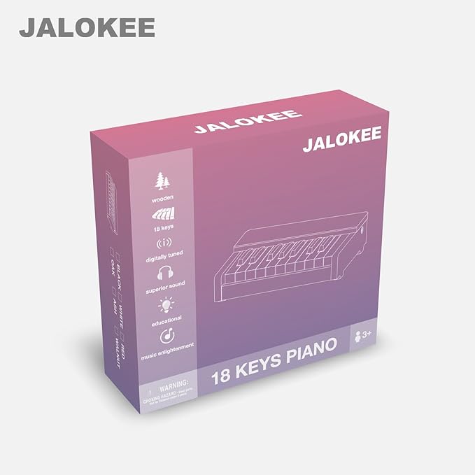 Kids Piano Keyboard, 18 Keys Digital Piano for Kids, Mini Music Educational Instrument Toy, Wood Toy for Toddlers Girls Boys (Red)