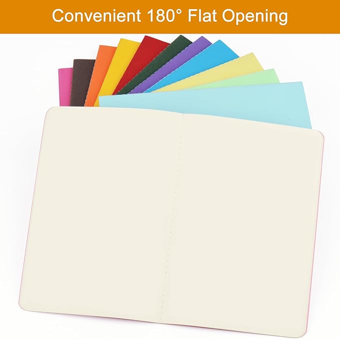 ZCZN 12 Pack Colorful Blank Notebooks Bulk, A5 Journals with 12 Colors, 60 Pages/30 Sheets, 8.3x5.5 Inch, Plain Paper, Travel Writing Journal Notebooks for Work & School