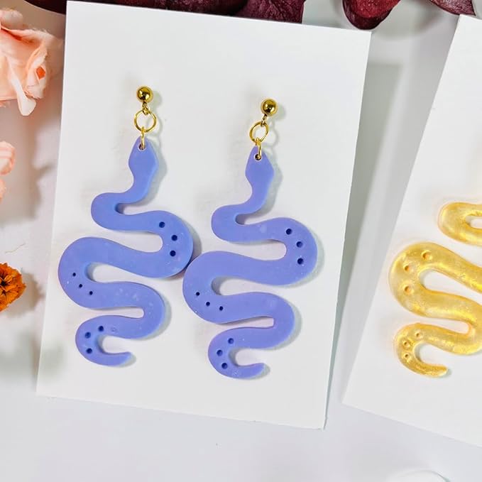 Polymer Clay Cutter Snake Shape – Curvy Clay Earring Cutter for Polymer Clay Jewelry, Bold Clay Tools for DIY Earrings, Halloween Crafts and Y2K Accessories