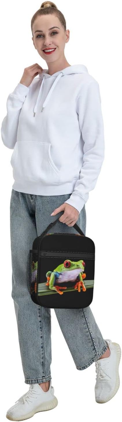 Frog Pattern Reusable Lunch Box Insulated LunchBox Cooler Lunch Bag