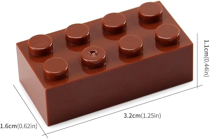 Feleph 2x4 Bricks 320 Pieces Reddish Brown Parts Building kit Creative Play Set Classic Blocks Toy Accessories Compatible with 3001 Major Brands (Reddish Brown)