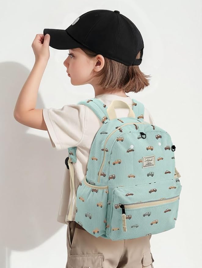 Corduroy Toddler Backpack for Boys 2-5: Preschool Backpack for Girls - Cute Kids Backpack 13.5" H