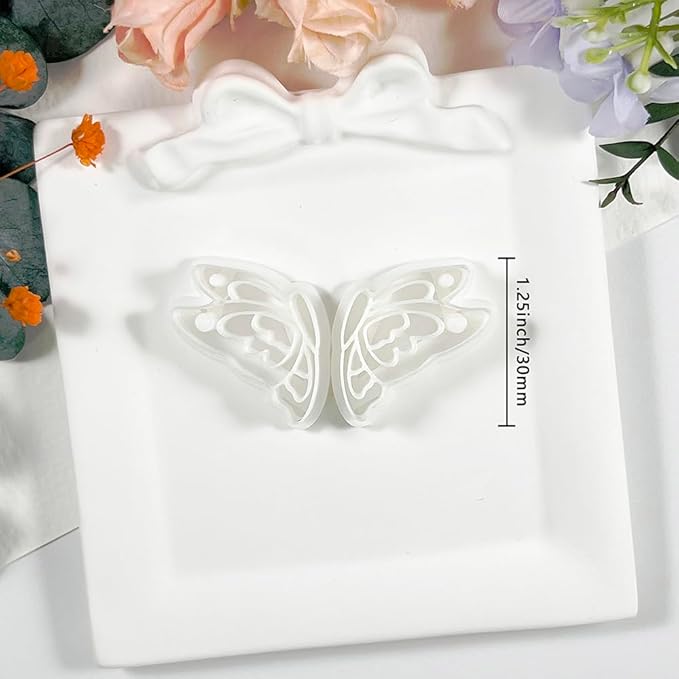 Butterfly Wings Polymer Clay Cutters – Clay Cutters for Earrings Making, Polymer Clay Molds for Jewelry DIY, Clay Tools for Handmade Crafts