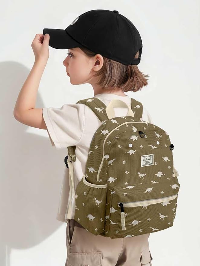 Corduroy Toddler Backpack for Boys 2-5: Preschool Backpack for Boys Girls - Cute Kids Backpack for Boys 13.5" H Fit Folder