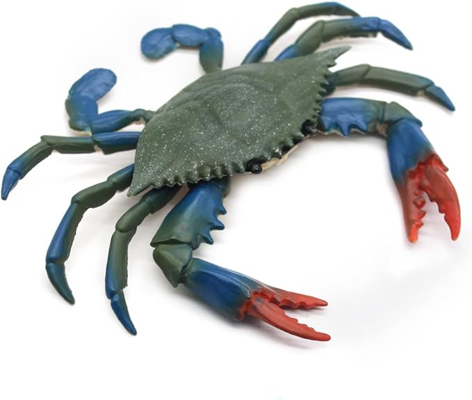 Solid Sea Animals Educational Toys,Simulation Ocean Shark Sea Creature Toy for Toddlers Kids (Blue Crab)