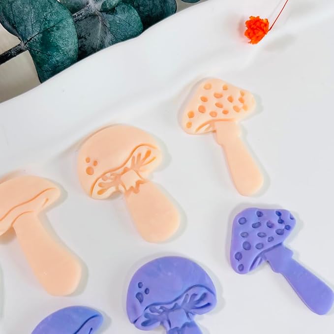 3pcs Mushroom Clay Cutters – Polymer Clay Cutters for Earrings, Textured Clay Molds, Clay Tools for Polymer Clay Jewelry Making