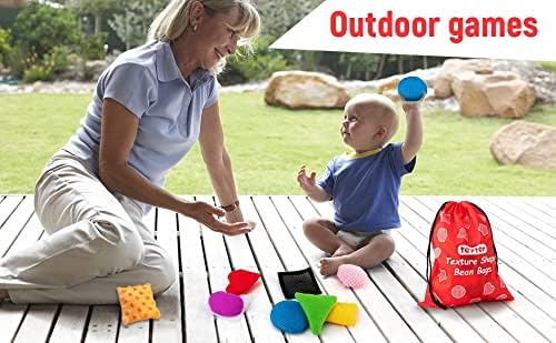 Texture Sensory Bean Bags,Toddler Sensory Toys for Babies,Preschool Toys Set of 13 Beanbags, Shape Sensory Bean Bags with Storage Bag,Develop Fine Motor & Sensory Play for Newborns’ Early Learning
