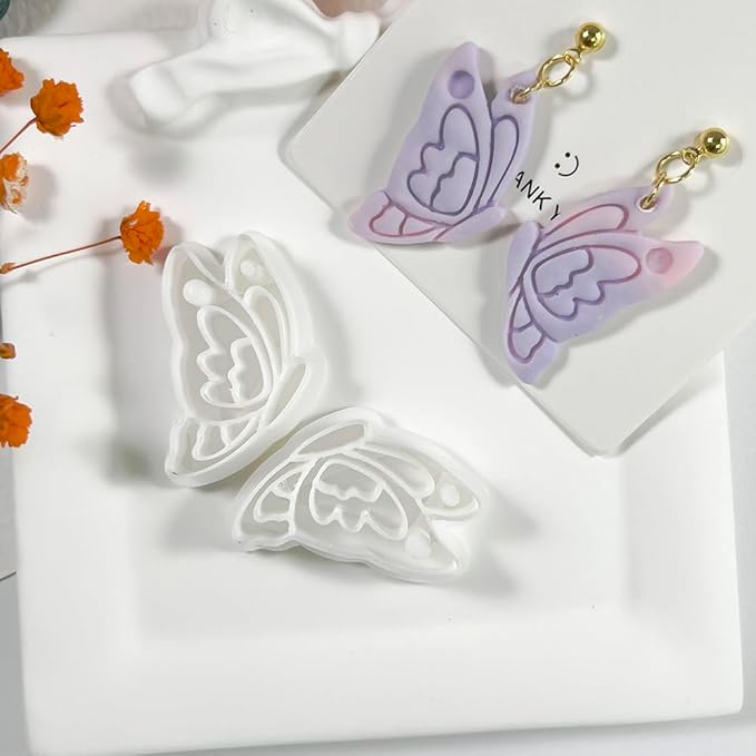 Butterfly Wings Polymer Clay Cutters – Clay Cutters for Earrings Making, Polymer Clay Molds for Jewelry DIY, Clay Tools for Handmade Crafts