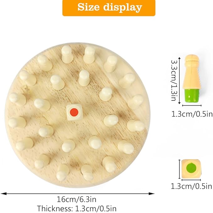 Kids Memory Matching Game with Wooden Dice | 6-Color Tiles Board Game for Family Night | Preschool Learning Toys Ages 3-6