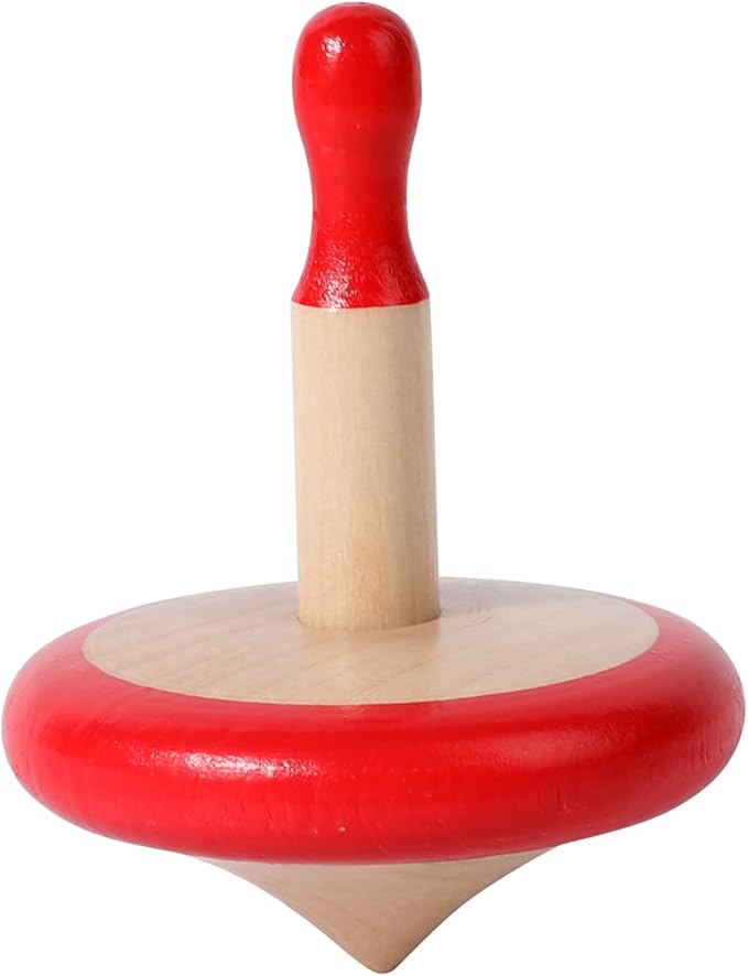 WODI 4PCS Wooden Spinning Tops - Adorable Animal Gyroscope Toys for Toddlers, Safe & Fun Montessori Educational Gift, Fidget Spinner for Kids/Toddlers (#3)