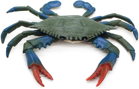 Solid Sea Animals Educational Toys,Simulation Ocean Shark Sea Creature Toy for Toddlers Kids (Blue Crab)