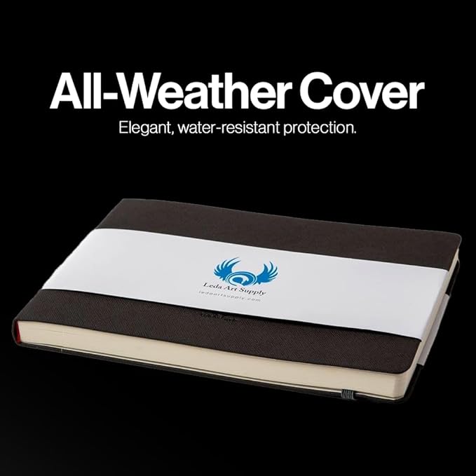 Landscape-Shaped Sketchbook, 8.25 x 5.5 inches, Lays Flat Flexible Sketch Book for Artists, Ideal for Ink, Water Color, Pen, Pencils, 160 Tear Resistant Pages, Size: Landscape Medium, Leda Art Supply