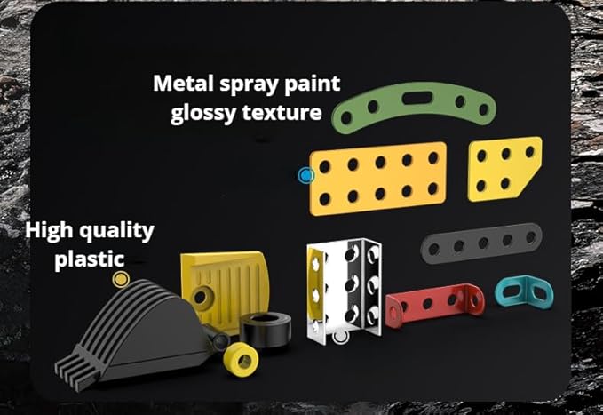 Sets Metal Assembly Toys Model Excavator Kits STEM Projects Model Car Kits to Build Jixin Xyzhi Birthday Gifts for Kids 8-16 Yellow