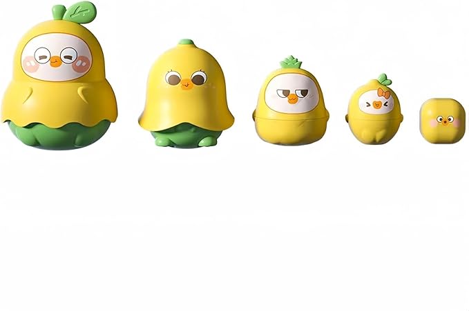 LQR Unique Yellow Duck Russian Nesting Dolls, Fruit Duck Nesting Dolls, Stacking Cups Sensory Toys for Children, Toddler Educational Count Learning Toys, Birthday Gifts for Boys and Girls