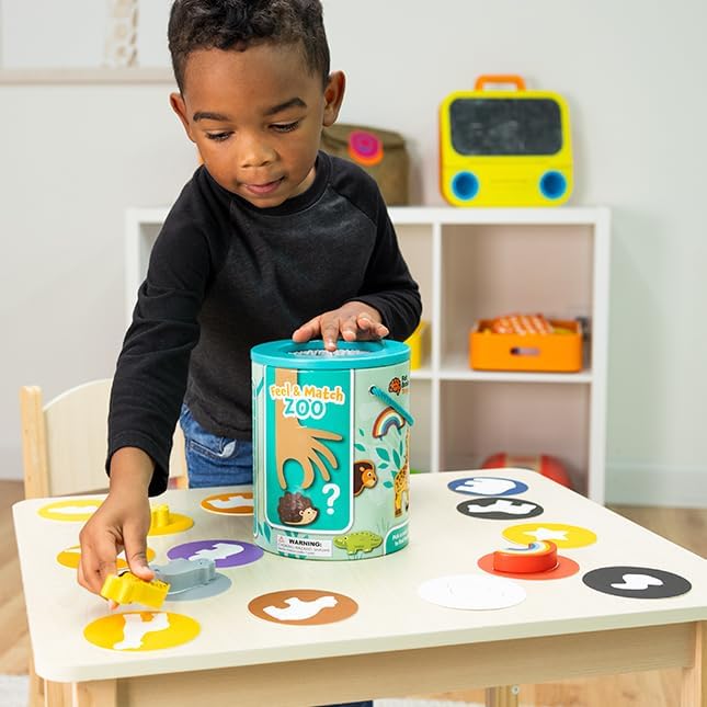 Fat Brain Toys Feel & Match Zoo - Fine Motor & Tactile Perception Preschool Game