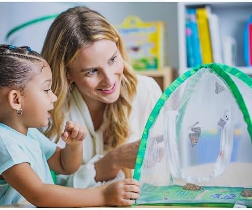 Insect Lore Live Butterfly Garden Growing Kit - 10 Live Baby Painted Lady Caterpillars - Dome Observation Habitat - Grow, Raise and Release Painted Lady Butterflies from The USA