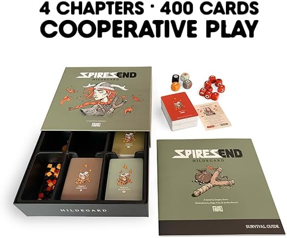 Spire's End: Hildegard Card Game, Add to Your Choose-Your-Path Adventure and Strategy Board Games, Immersive Solo or Cooperative Play for Ages 16 and Over, 1-2 Players, 30-180 Minute Playtime