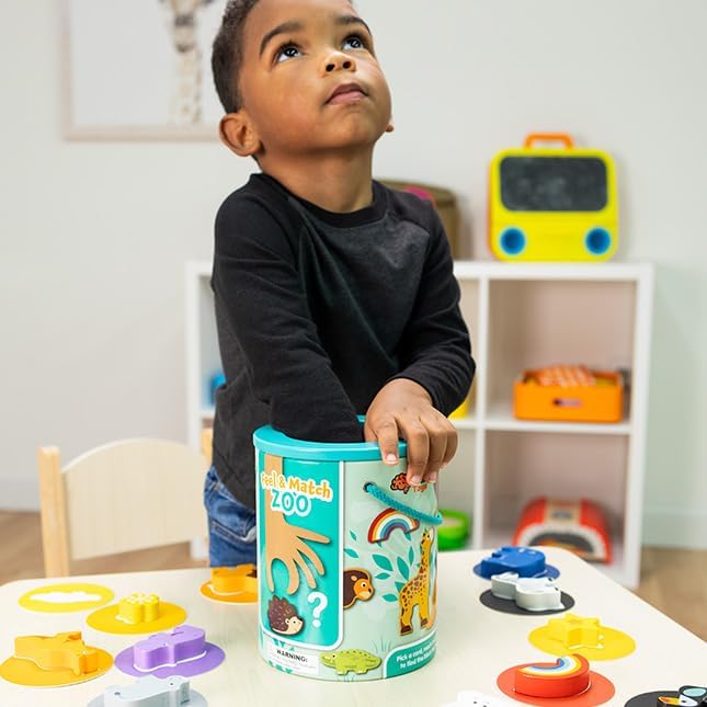 Fat Brain Toys Feel & Match Zoo - Fine Motor & Tactile Perception Preschool Game