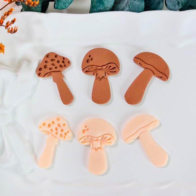 3pcs Mushroom Clay Cutters – Polymer Clay Cutters for Earrings, Textured Clay Molds, Clay Tools for Polymer Clay Jewelry Making