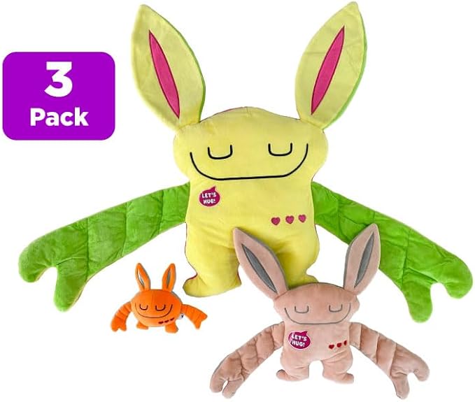 3 Pack Includes: Weighted Stuffed Pillow Animal with Surprise Bumpaloo & Thumper - Soft & Cuddly Plush for Comfort & Sensory Support