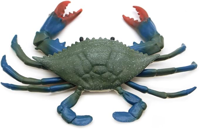 Solid Sea Animals Educational Toys,Simulation Ocean Shark Sea Creature Toy for Toddlers Kids (Blue Crab)