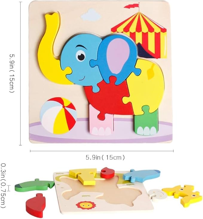 Wooden Puzzle Jigsaw Toy, 8 Pack Puzzle Toys for Toddlers 3-4 Years Old boy and Girl Birthday Gift Educational Kids Toys