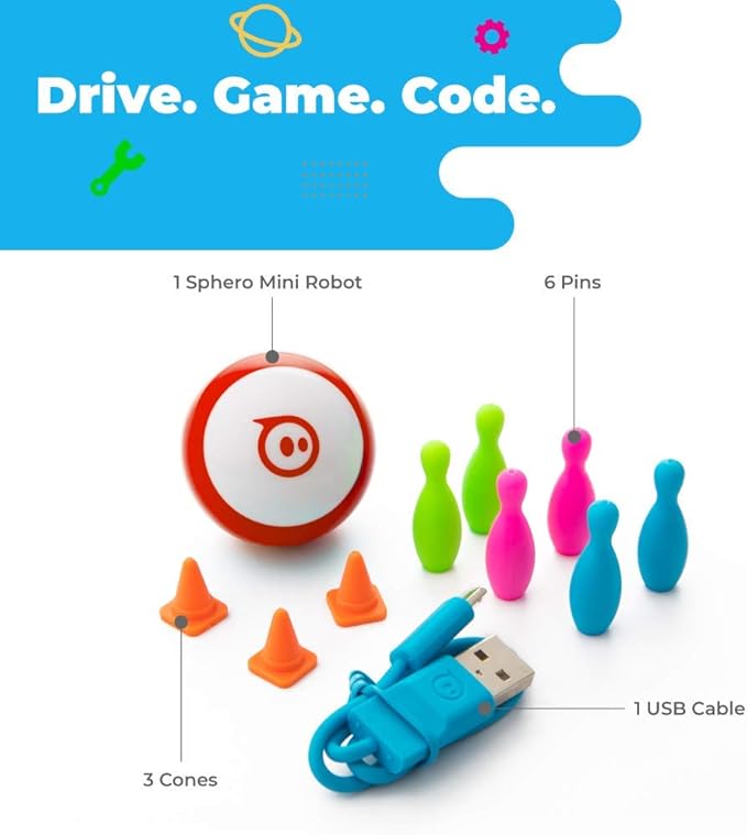 Sphero Mini (Red) - Coding Robot Ball - Educational Coding and Gaming for Kids and Teens - Bluetooth Connectivity - Interactive and Fun Learning Experience for Ages 8+