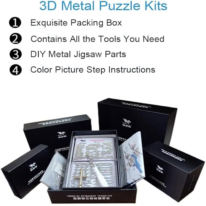 3D Metal Model Kits, Mechanical Larger Elk 3D Metal Puzzle,Steel Mythology Animal Series DIY Brain Teasers Simple 3D Puzzles Home Decor Art Craft Gifts Toys for Adult