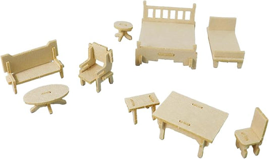 3D Puzzles for Kids, Different from Wooden Puzzles, Felt mini Furniture DIY Three-Dimensional Puzzle, Furniture Puzzle Toy Educational Game Set Gift