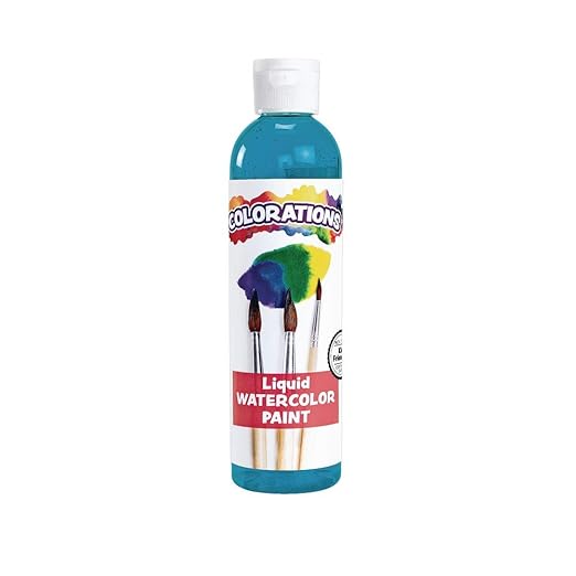 Colorations Liquid Watercolor Paint, 8 fl oz, Teal, Non-Toxic, Painting, Kids, Craft, Hobby, Fun, Water Color, Posters, Cool effects, Versatile, Gift (LWTE)