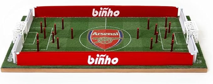 Binho Board Classic Board Game Arsenal Edition - 2-Player Fast-Paced Finger Flicker Pinball Family Board Games - Portable Tabletop Sports Game Set for Any Occasion